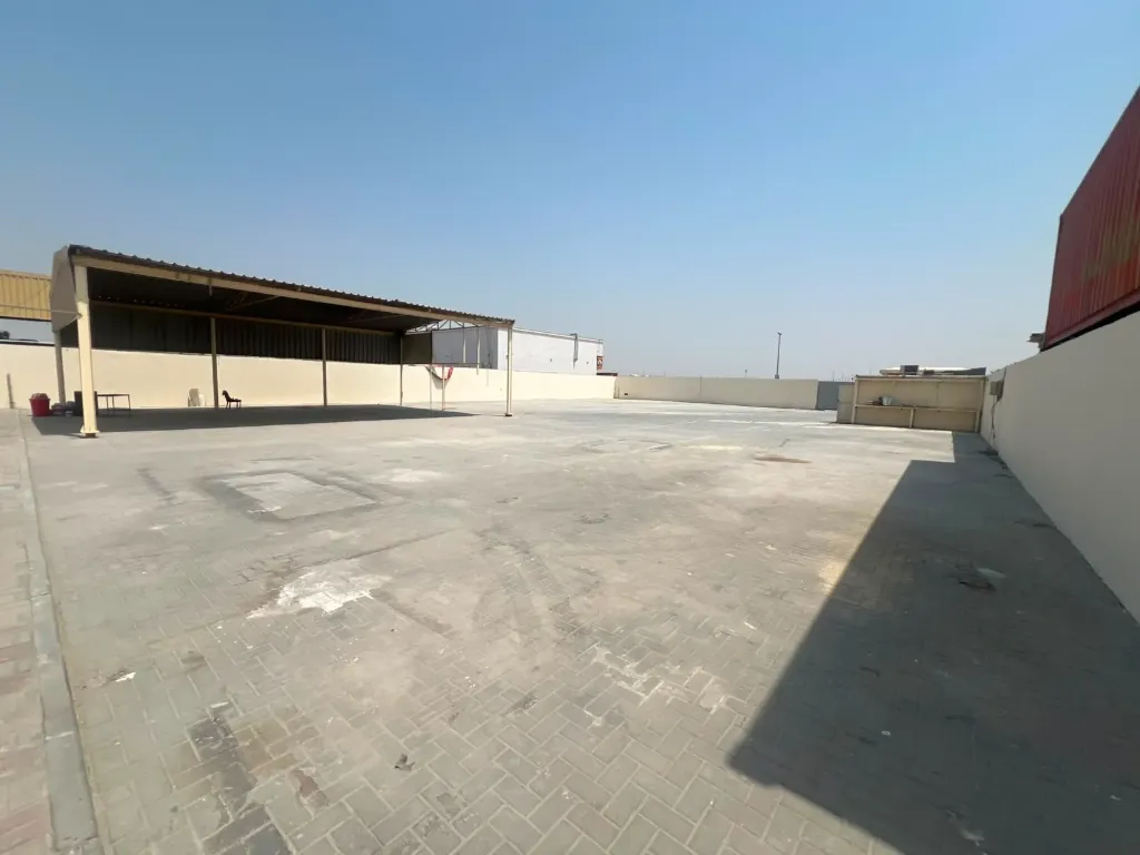 Prime Industrial Yard with Labour Camp for Rent in a Strategic Main Road Location Ideal for Business Operations